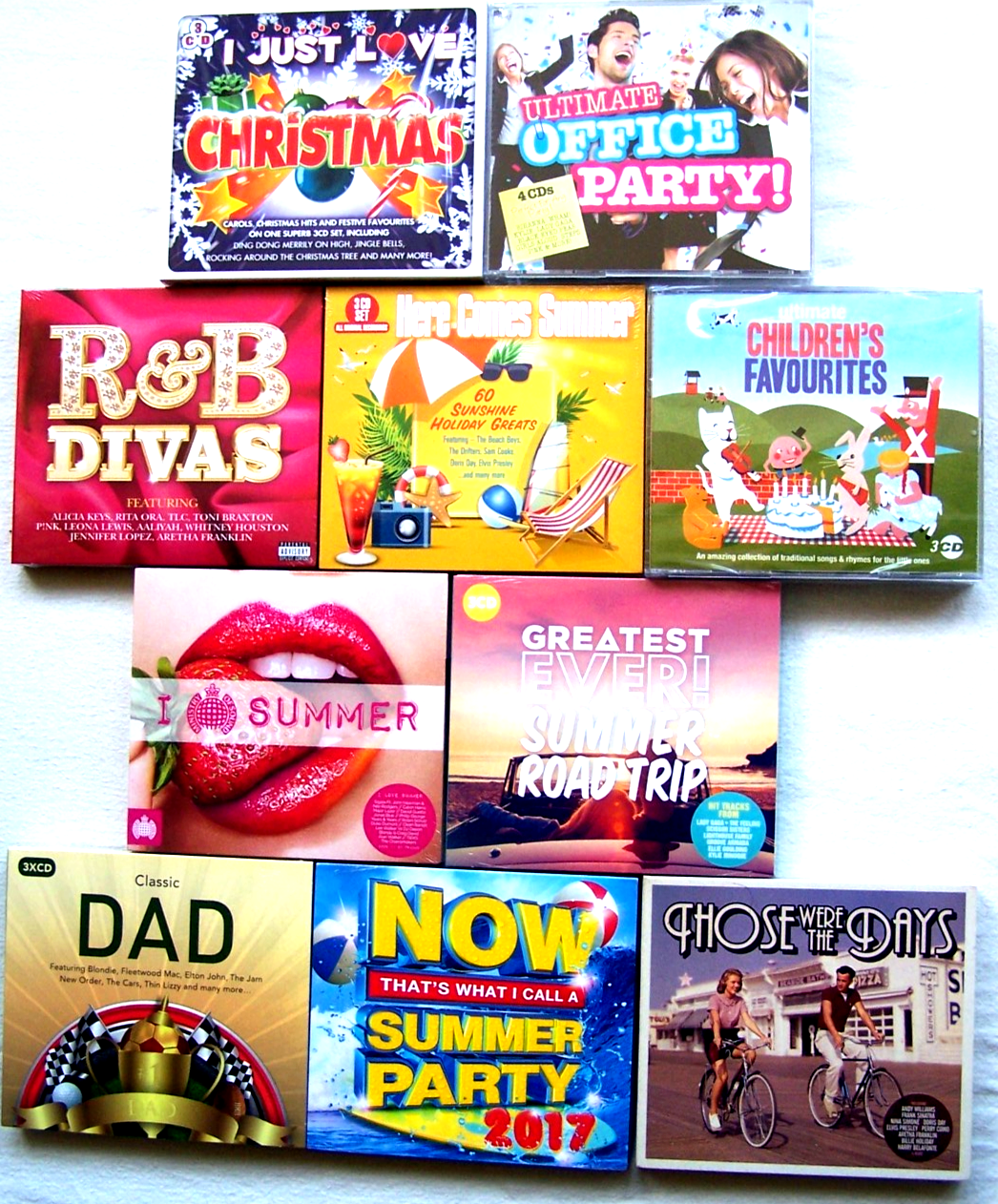 JOB LOT / BUNDLE OF 10 - Mixed CD Compilations - New & Sealed ( 31 Discs )