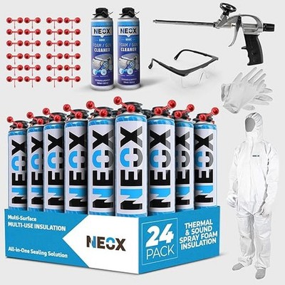 Spray Foam Insulation Kit Closed Cell Expanding XL 6/12/24 Pack for Gaps & Walls