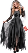 Women`s Zombie Corpse Bride Costume Ladies Scary Halloween Ghost Dress S - 3XL
