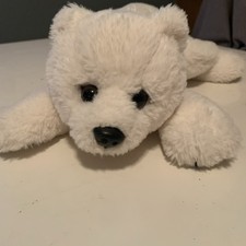 FAO Schwarz Lying Polar Bear 12  Stuffed Animal
