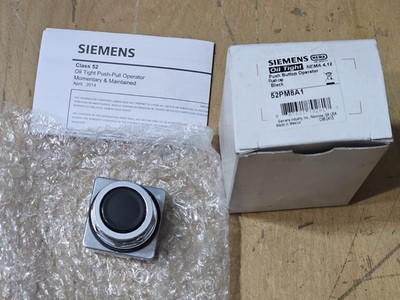 NEW SIEMENS OIL TIGHT PUSH BUTTON OPERATOR FLUSH CAP BLACK 52PM8A1