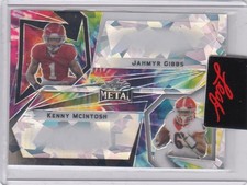 2023 Jahmyr Gibbs Kenny McIntosh Leaf Metal Ice PRE PRODUCTION PROOF 1/1