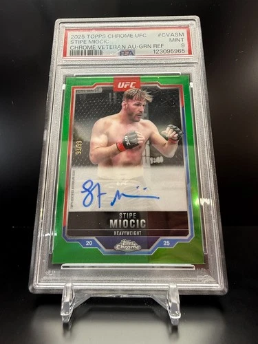 G80 - 2025 Topps Chrome - Stipe Miocic #CVA-SM - PSA 9 Auto /99 Green Refractor