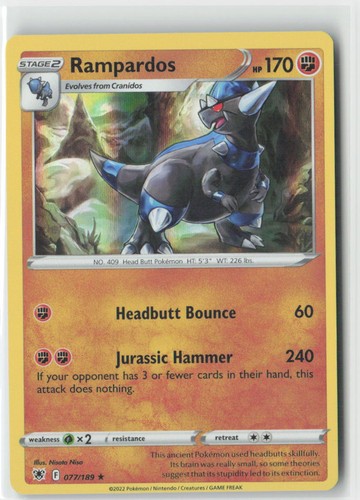 Rampardos 077/189 Holo Rare Astral Radiance Pokemon Near Mint