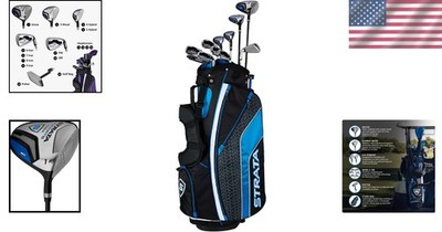 Strata Ultimate 16-Piece Golf Set for Left-Handed Players