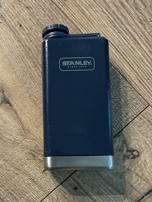 Stanley Classic Easy-Fill Wide Mouth Flask Matte Black 8 oz Navy Blue