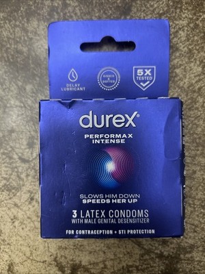 Durex Performax Intense Natural Rubber Latex Condoms, 3 Count