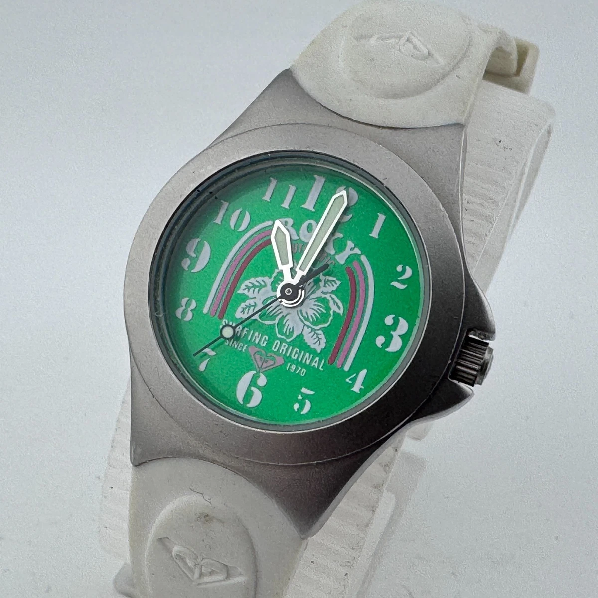 Roxy Black Resin Link Watch with Silver Accents ROXY Stainless Steel Case Round Wristwatches for sale | eBay main image 3