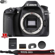 Canon EOS 80D Digital SLR Camera Body Black International Model No Warranty