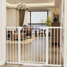 Cumbor 36" Extra Tall Baby Gate for Stairs, 29.7-54.2" Extra Wide, White