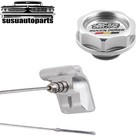 Silver Oil Filler Cap Cover + Oil Dipstick For Honda Civic Acura K24 K Series