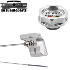 Silver Oil Filler Cap Cover + Oil Dipstick For Honda Civic Acura K24 K Series