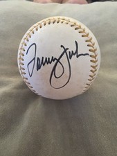 tommy john & Joe Garagiola signed baseball autographed Gold Glove ball 