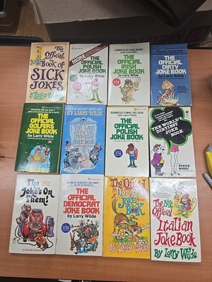 Lot Of 12 Larry Wilde Paperback Joke Books Vintage 70s Dirty/Offensive Humor