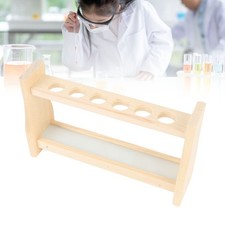 Wooden Test Tube Rack 6 Hole Glass Tube Stand Holder For Plants Scientific