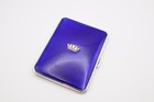 Heavy Vintage Silver Guilloche Enamel Cigarette Case Hallmarked Birmingham 1940