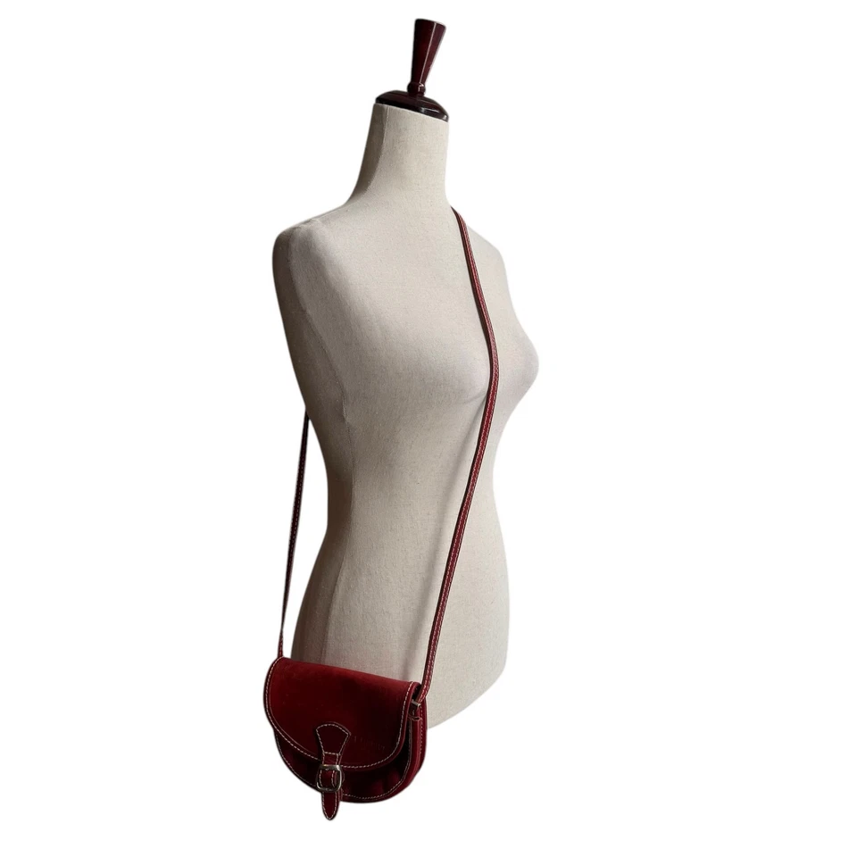 Я Medici маленький красный кожаная сумка богемное через плечо ретро сделано в Италии - Изображение 2 из 4