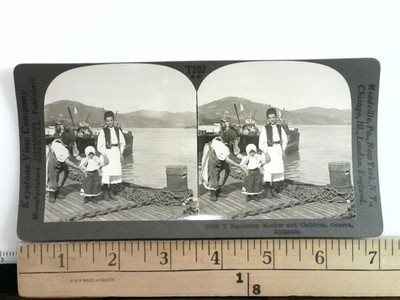Rumanian Mother and Children Stereoview Keystone View Co. 1900s Transylvania