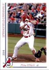2014 Springfield Cardinals Team Issue #13 Mike O'Neill Riverside California Card