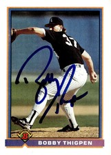 1991 Bowman #342 Bobby Thigpen Autograph