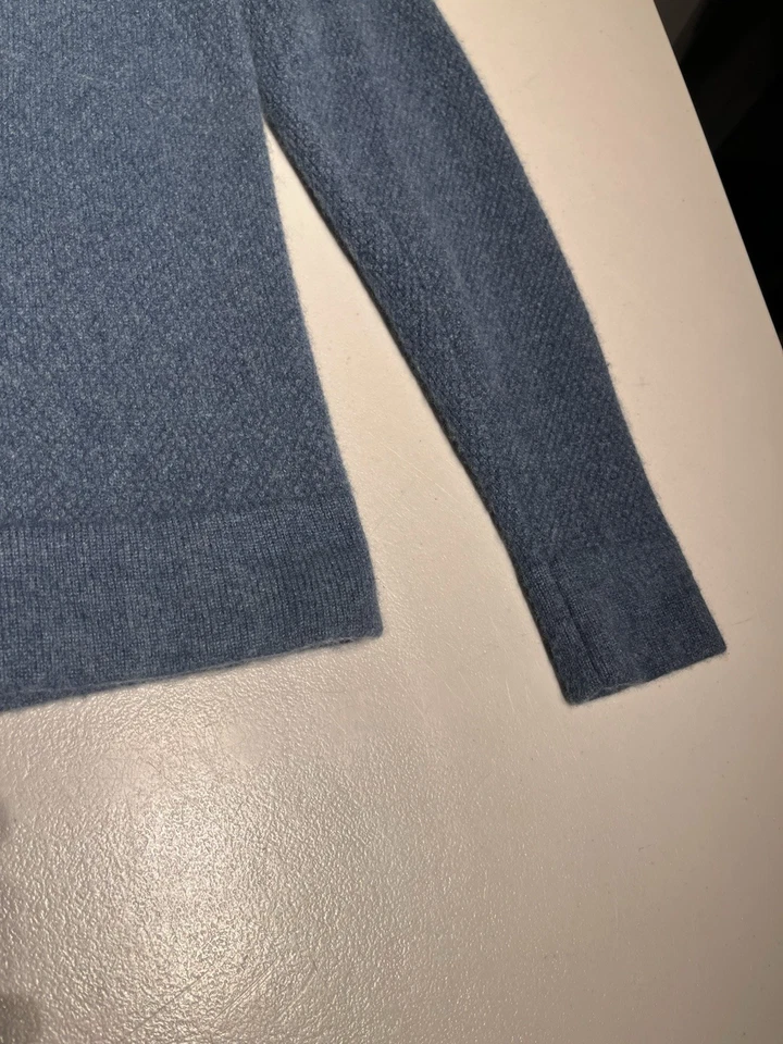Suéter Theory Feminino Grande Azul Cashmere Malha Pulôver Macio Trabalho Casual - Imagem 4 de 4
