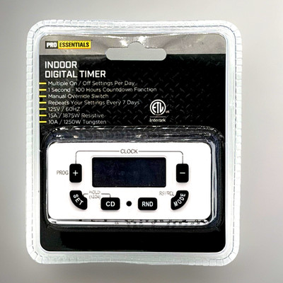 Pro Essentials Indoor Digital Timer Programmable Outlet 15A 1875W New