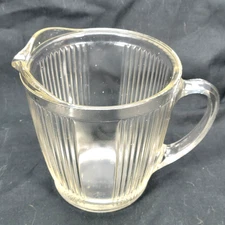 Vtg 1930's EKCO Chicago Glass 4 Cup Ribbed Pitcher #7216 USA -A&J -1C127