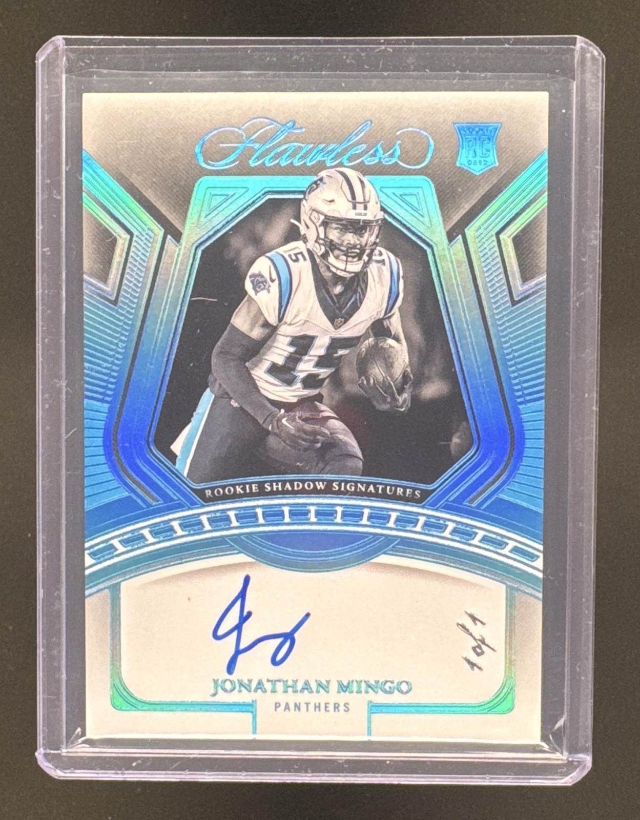 2023 PANINI FLAWLESS ROOKIE SHADOW SIGNATURES PLATINUM JONATHAN MINGO 1/1 AUTO