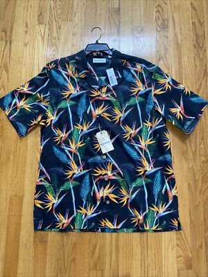 NWT Roundtree Yorke Caribbean Black Bird Of Paradise L