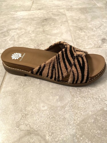 yellow box zebra sandals