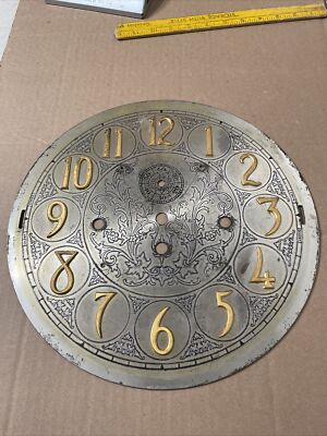 Antique Colonial Mfg Herschede Tube Hall Grandfather Clock Dial Part 