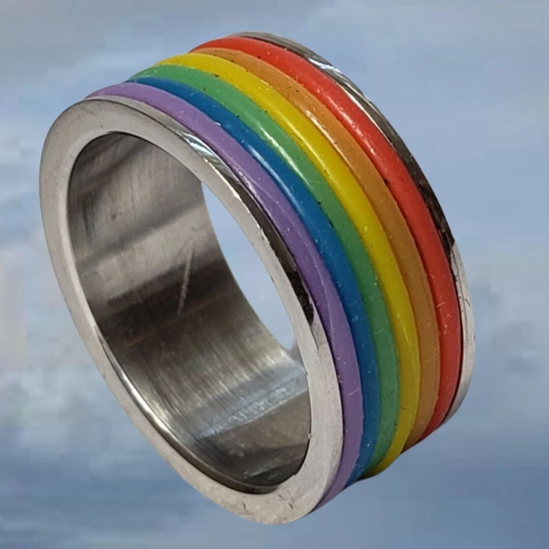 Rainbow spinner ring deals