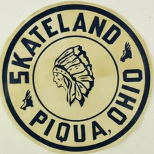 1930's-50's Skateland Piqua, Ohio Skating Label B5