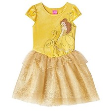 NEW NWT Disney Princess Belle Little Girl Tulle Dress Sz 5,6,6X Yellow Origi 48