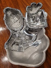 Lenox Yuletide Metal Christmas Snowman Chip and Dip Server