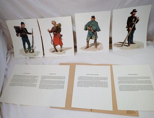Vintage Don Troiani Civil War Union Soldiers Series I 4 Art Prints & History