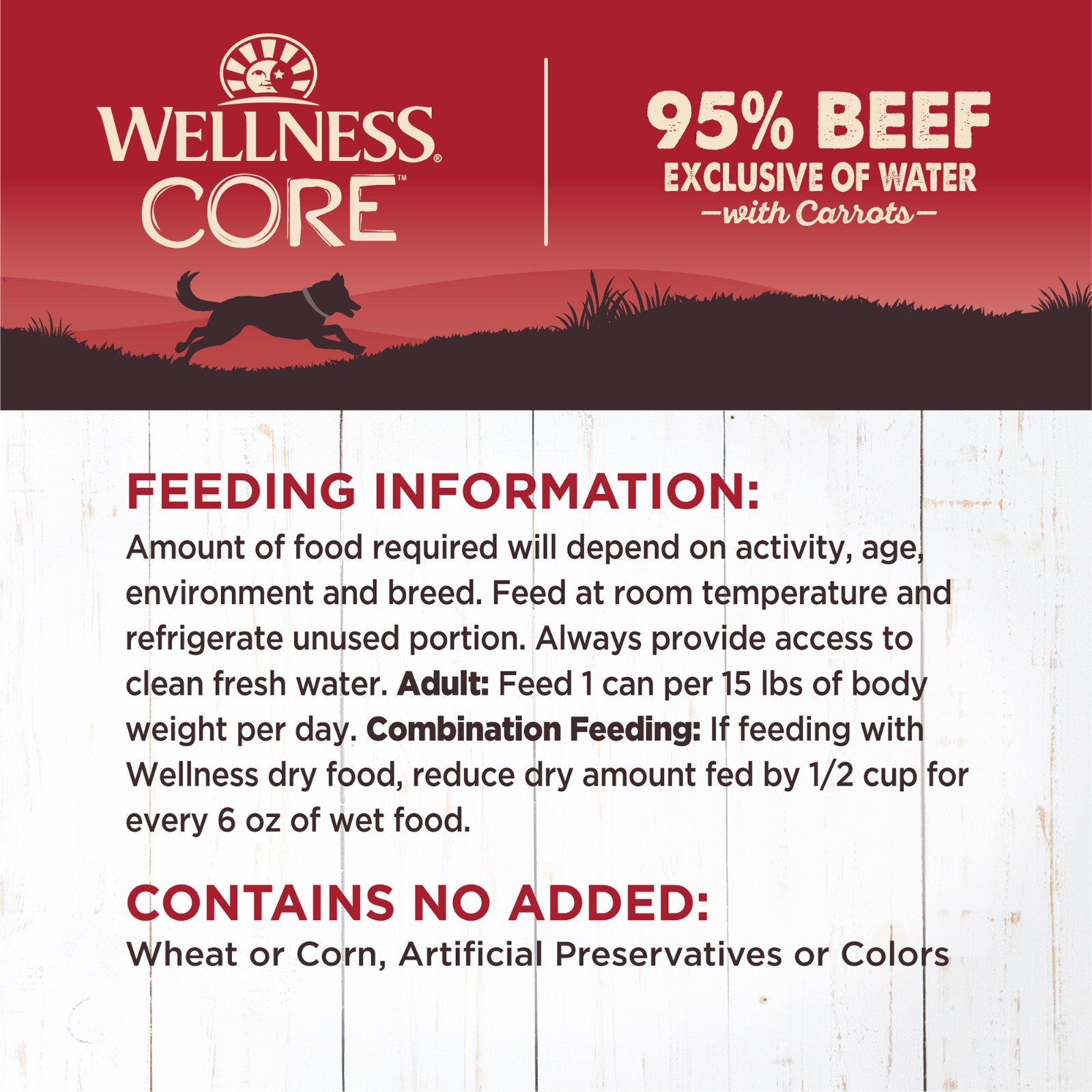 2P Wellness CORE 95 Natural Wet Grain Free Canned Dog Food, Beef