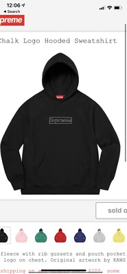 トップス KAWS Chalk BOX Logo Hooded Sweatshirt Supreme KAWS Chalk Logo Hooded Sweatshirt Black Men's - SS21