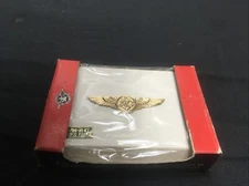 COMBAT NAVAL AIR CREW WINGS IN ORIGINAL BOX-10kt GOLD FILLED !#da