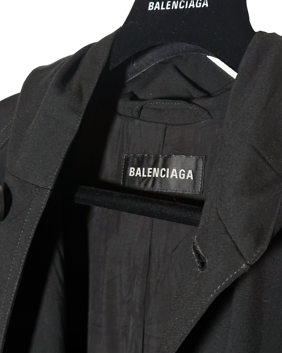 【関税&送料込】Balenciaga Raglan Coat Spring/Summer 24 BALENCIAGA Raglan Hooded Coat Black | eBay