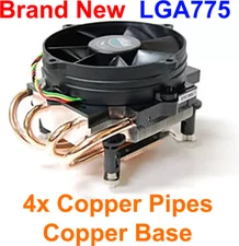 Cooler Master LGA775 Super Duty Copper Pipes Base Heatsink Quiet PWM Cooling Fan