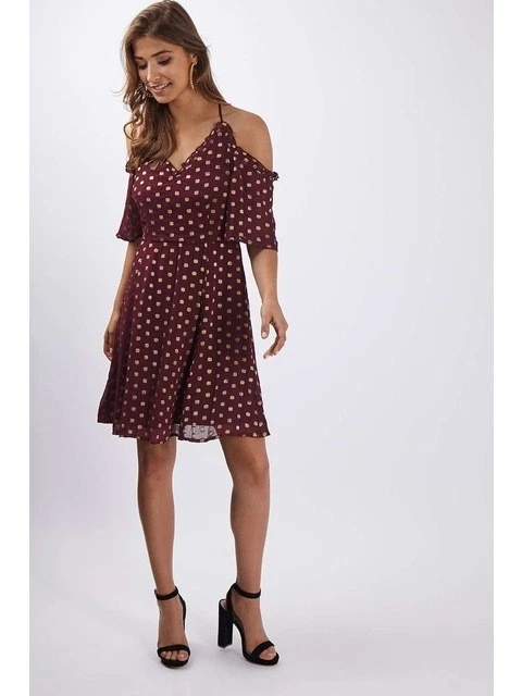 Cold shoulder shop skater dress uk