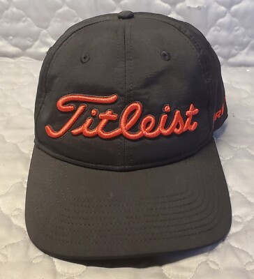 TITLEIST PRO V1 FJ Footjoy Golf Hat Cap Embroidered Adjustable A-Flex Black