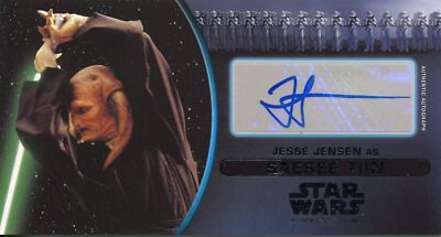 Star Wars Attack Of The Clones 3D Silber [25] Autogrammkarte Jensen als Saesee 