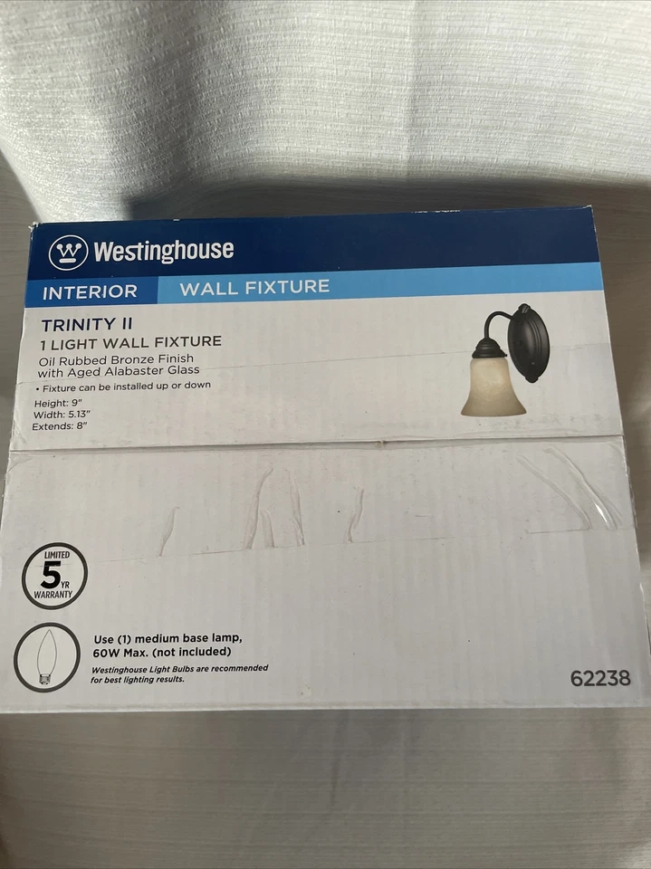 Westinghouse 62238 Trinity II accesorio de pared interior de una luz, bronce frotado con aceite Foto 2 de 3