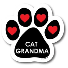 Cat Grandma Paw print Car Magnet 5" Paw Print Auto Truck Fridge Decal Magnet