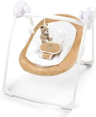 LADIDA Teddy Foldable Electric Baby Swing Speed Control Timer Music & Toys, 80