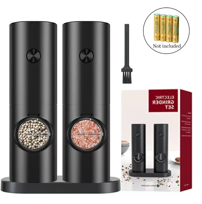 2PCS Electric Salt And Pepper Grinder Set Battery Salt And Pepper Mill
