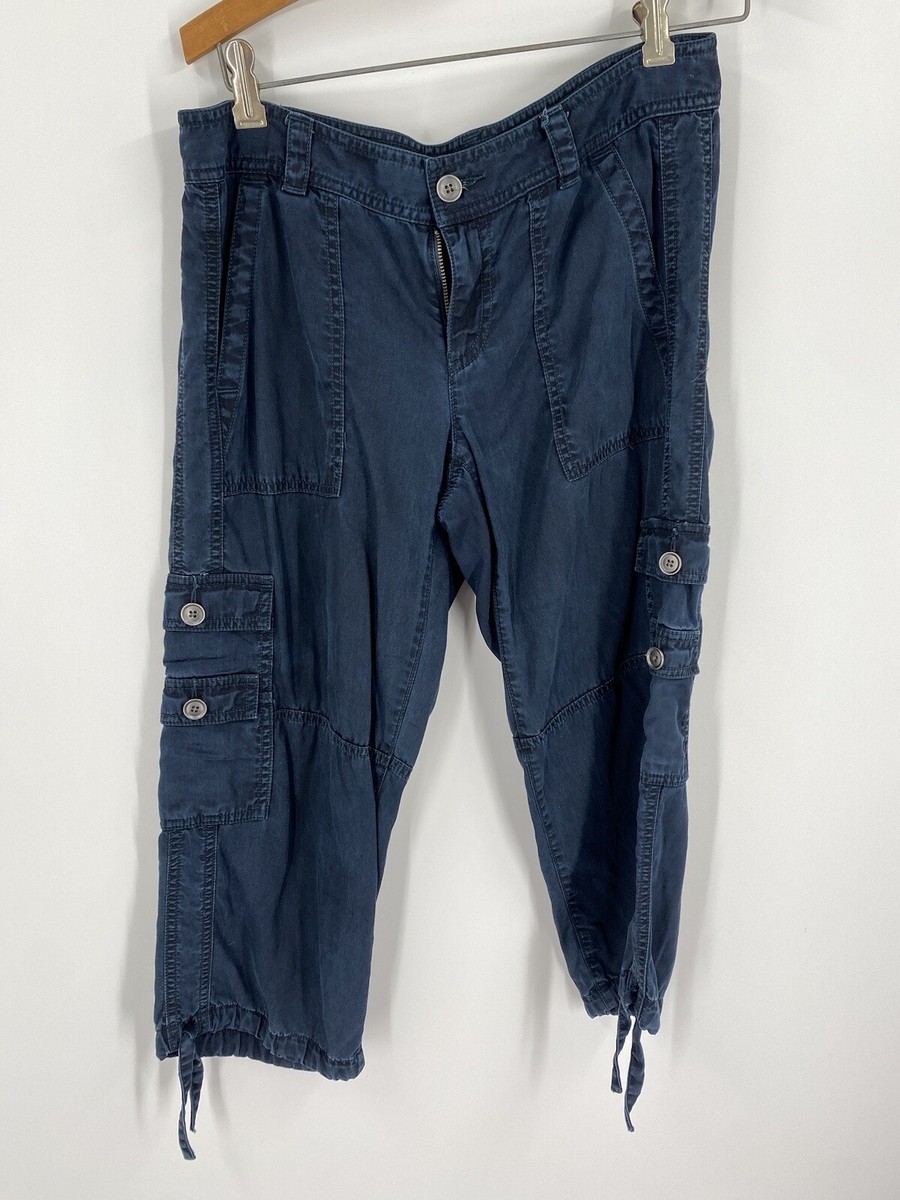 LOFT Women's Blue Cargo Capri Pants size Blue