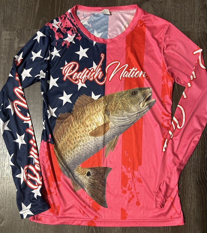 Women’s Size XL Redfish Nation Long Sleeve Fishing Shirt Sun Protection